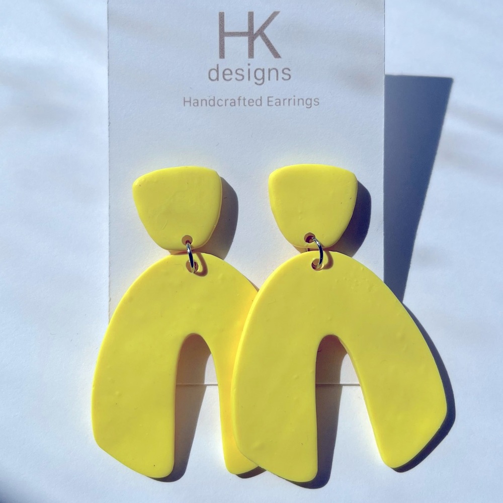 Beautiful Yellow Handmade Earrings